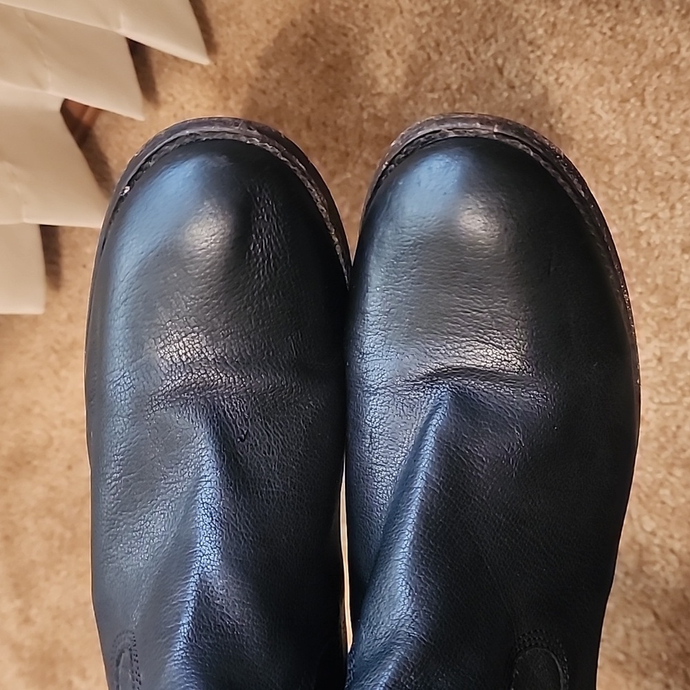 Frye Molly Gore Short Ankle Boots Black Leather W 7 1/2 - Picture 2 of 13